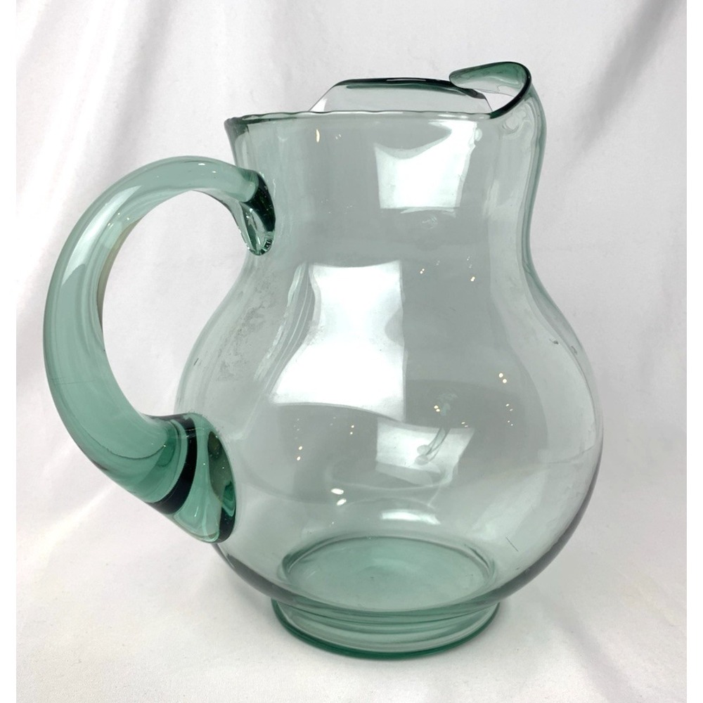 Mexican Green Glass Pitcher Rare Large Vintage Margarita - Picture 4 of 7